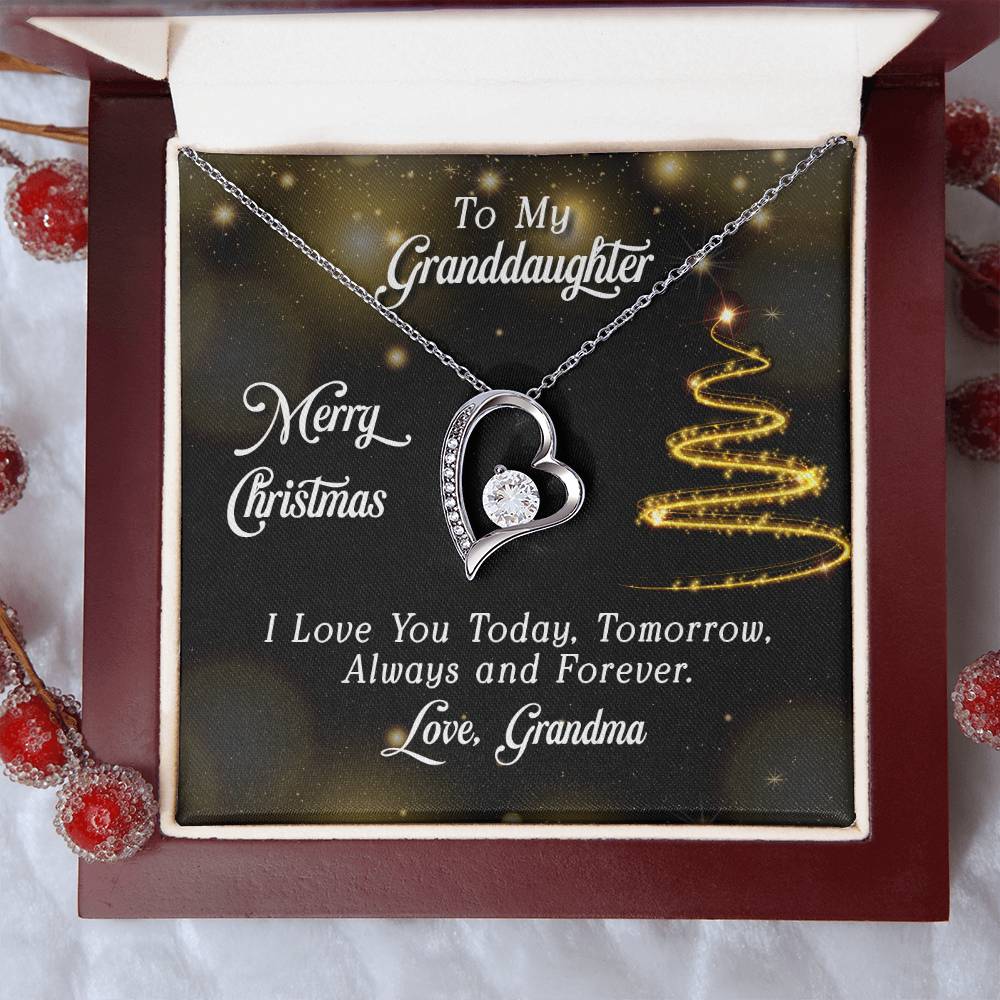 To My Granddaughter - Best Christmas Gift - Forever Love Necklace