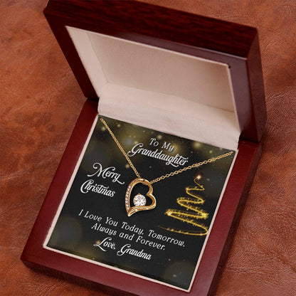 To My Granddaughter - Best Christmas Gift - Forever Love Necklace