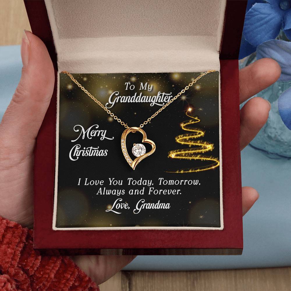 To My Granddaughter - Best Christmas Gift - Forever Love Necklace