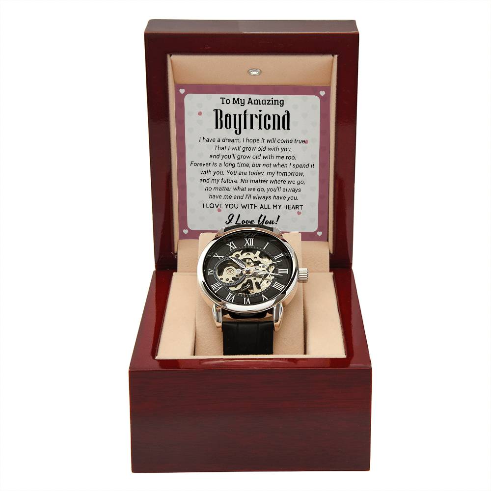 To My Amazing Boyfriend - Men's Openwork Watch