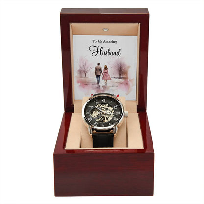 To My Amazing Husband - Men's Openwork Watch