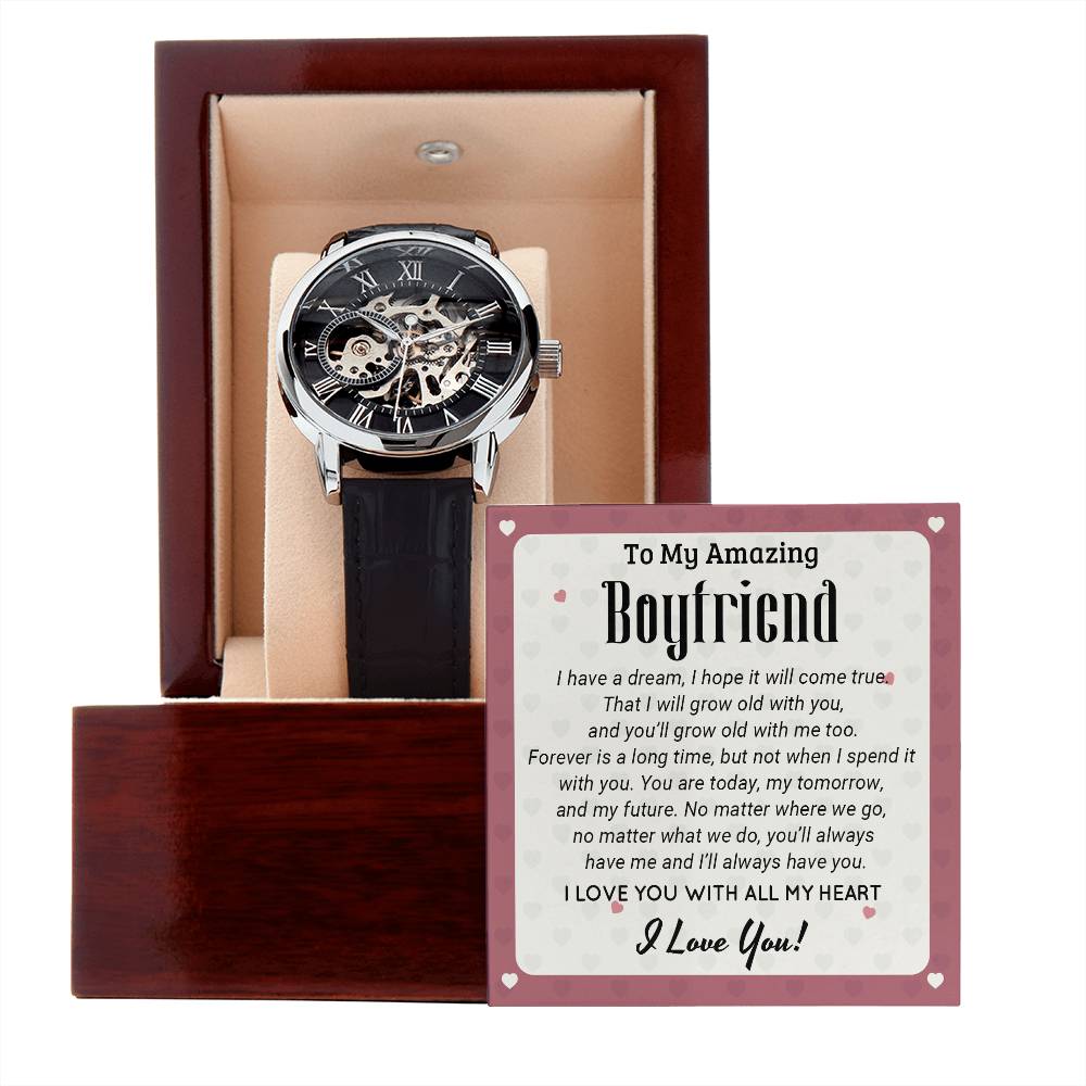 To My Amazing Boyfriend - Men's Openwork Watch