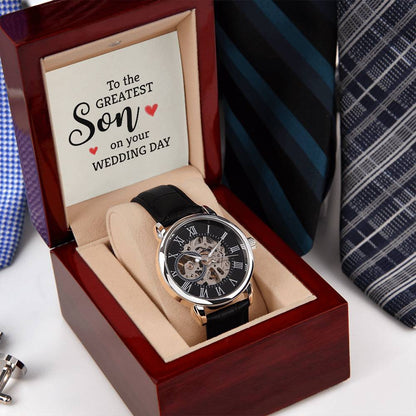 To The Greatest Son - Best Wedding Gift - Men's Openwork Watch