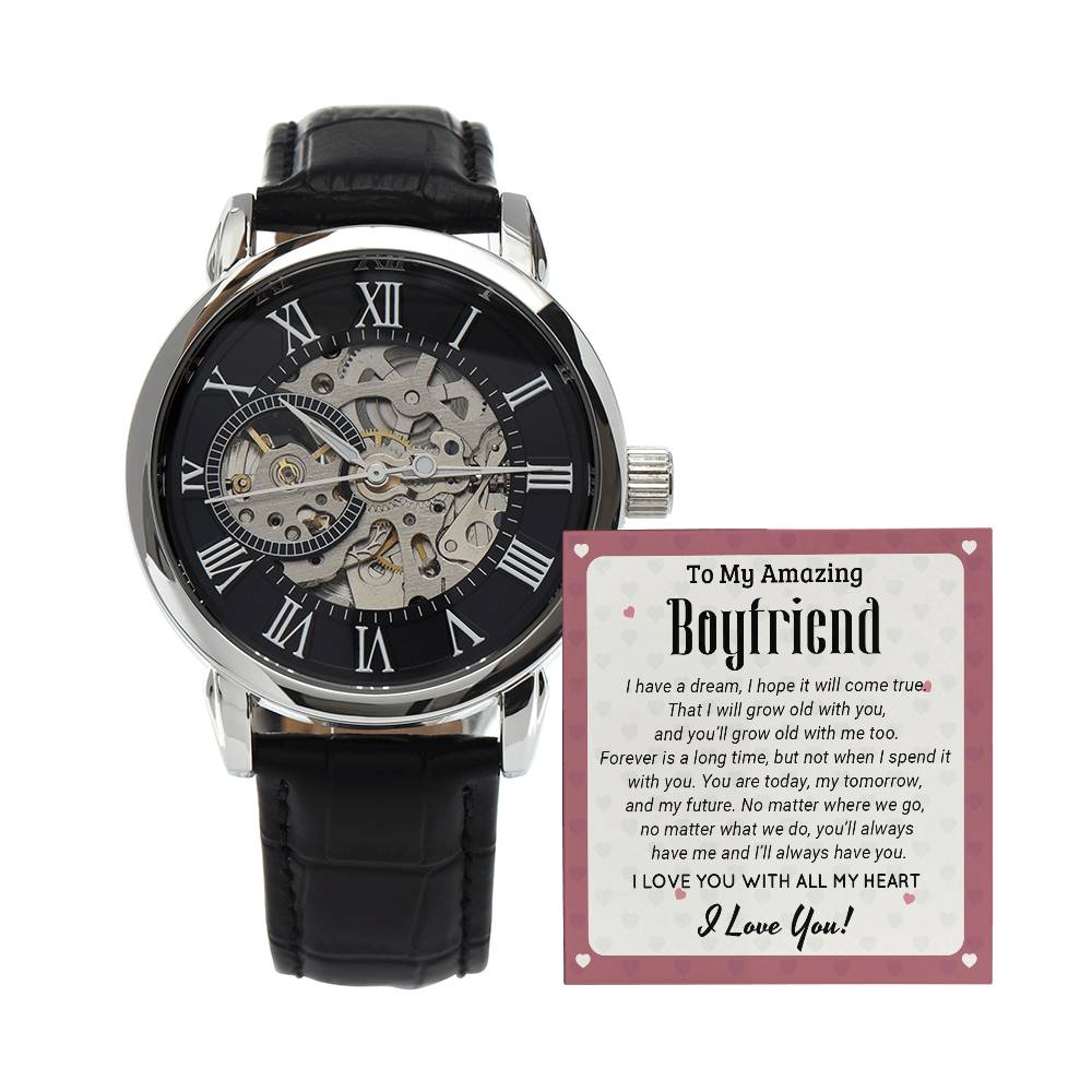 To My Amazing Boyfriend - Men's Openwork Watch