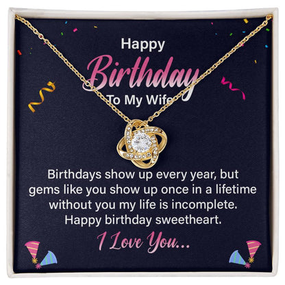 To My Wife - Best Birthday Gift - Love Knot Necklace