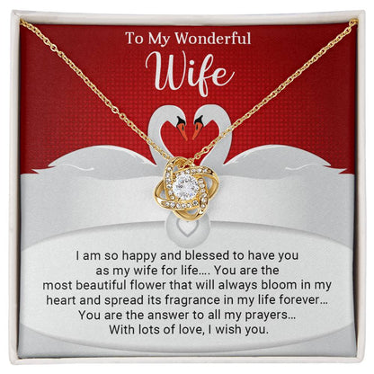 To My Wondreful Wife - Love Knot Necklace