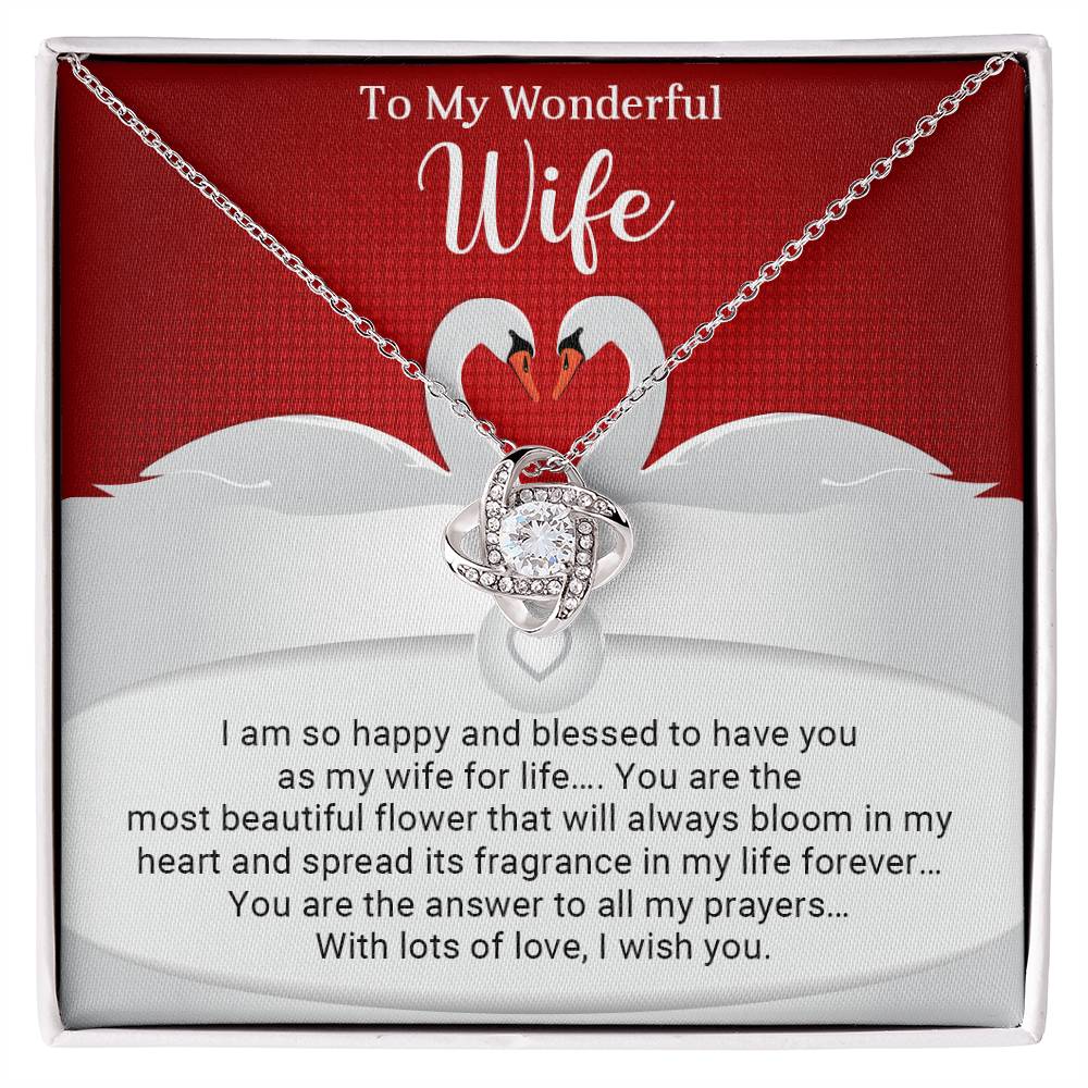 To My Wondreful Wife - Love Knot Necklace