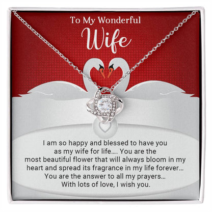 To My Wondreful Wife - Love Knot Necklace