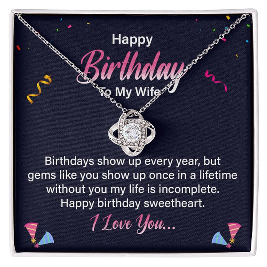 To My Wife - Best Birthday Gift - Love Knot Necklace