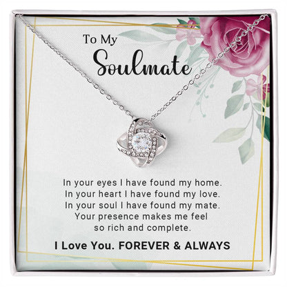 To My Soulmate - Love Knot Necklace