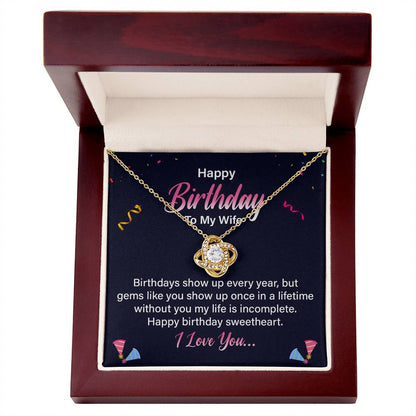 To My Wife - Best Birthday Gift - Love Knot Necklace