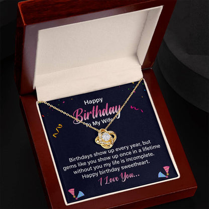 To My Wife - Best Birthday Gift - Love Knot Necklace