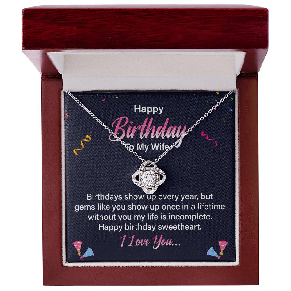 To My Wife - Best Birthday Gift - Love Knot Necklace