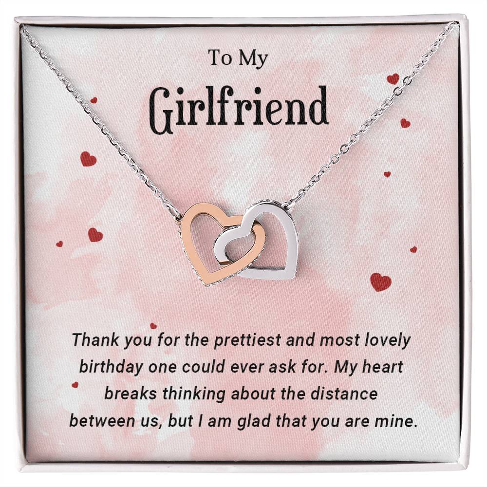 To My Girlfriend - Interlocking Hearts Necklace