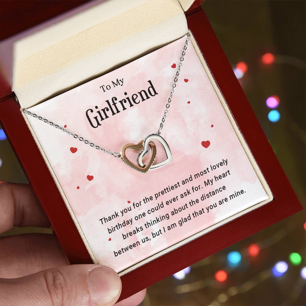 To My Girlfriend - Interlocking Hearts Necklace