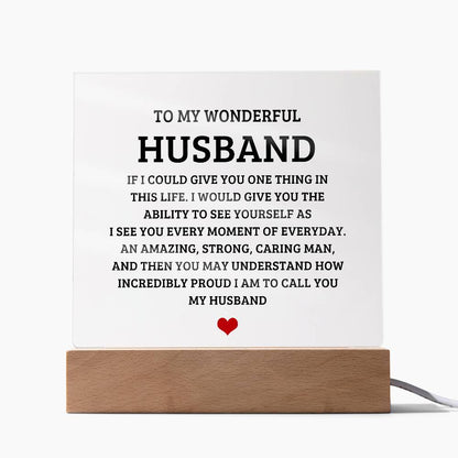 To My Wonderful Husband - Acrylic Square Plaque