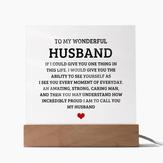 To My Wonderful Husband - Acrylic Square Plaque