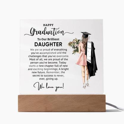 To Our Brilliant Daughter - Best Graduation Gift - Acrylic Square Plaque