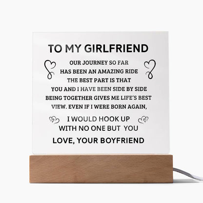 To My Girlfriend - Acrylic Square Plaque