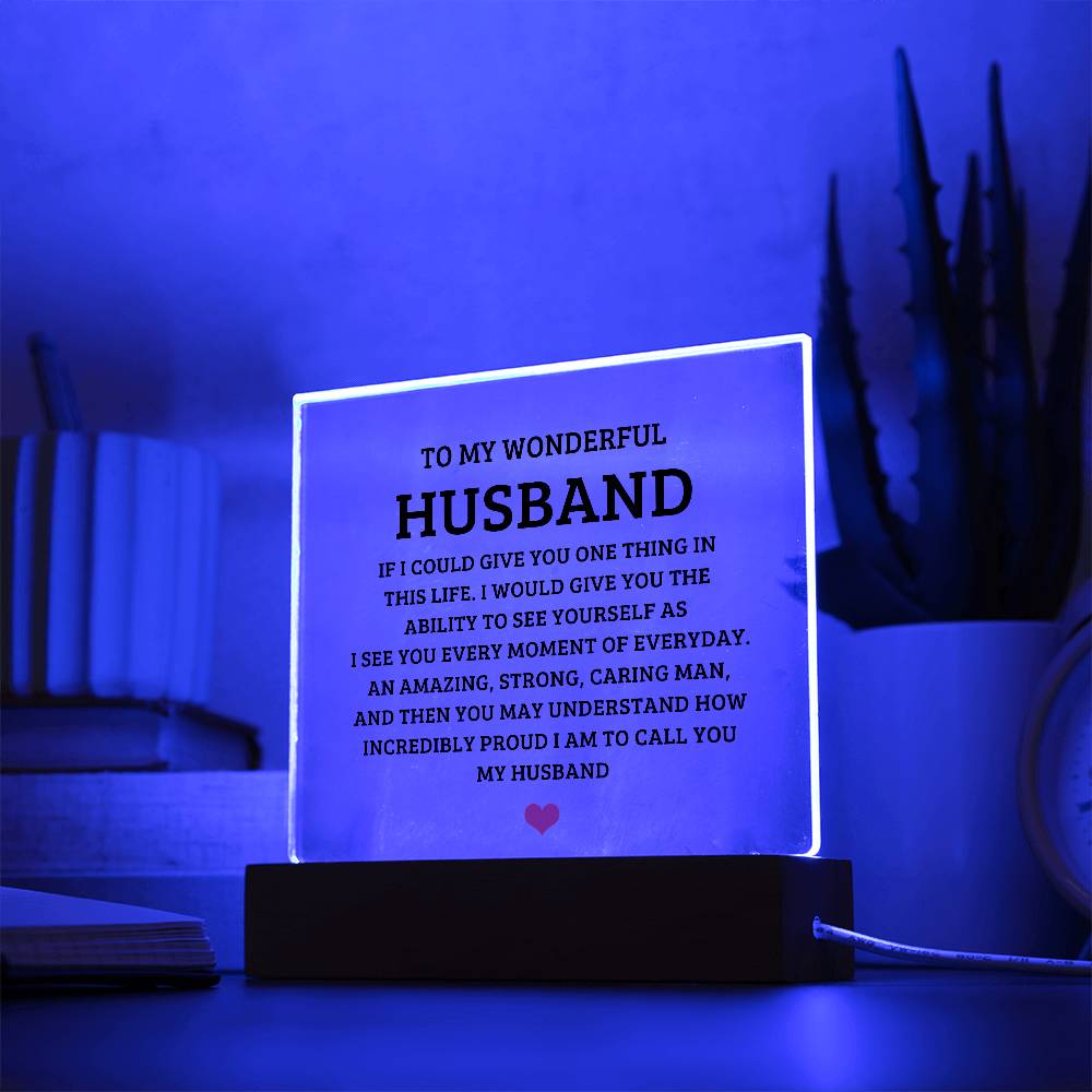 To My Wonderful Husband - Acrylic Square Plaque