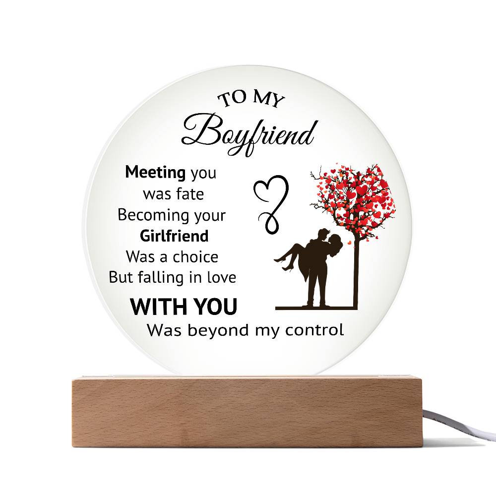 To My Boyfriend - Acrylic Circle Plaque