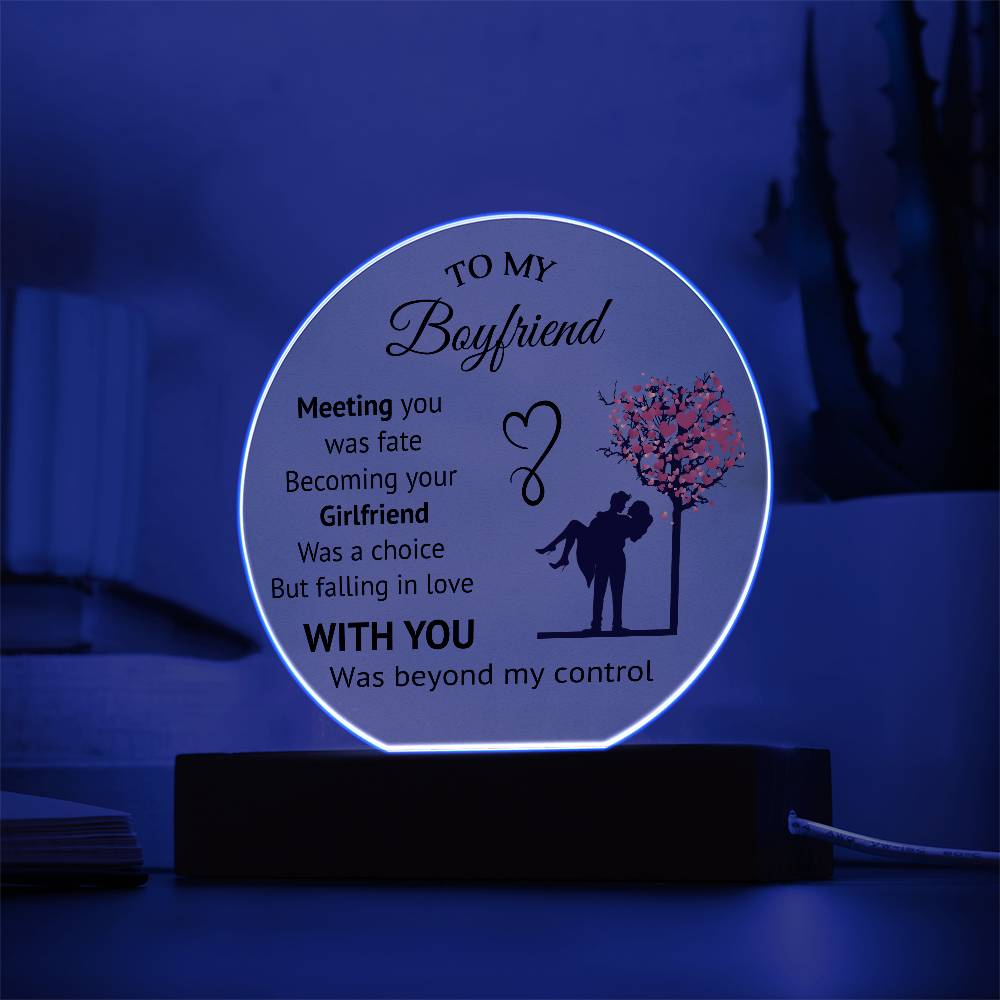 To My Boyfriend - Acrylic Circle Plaque