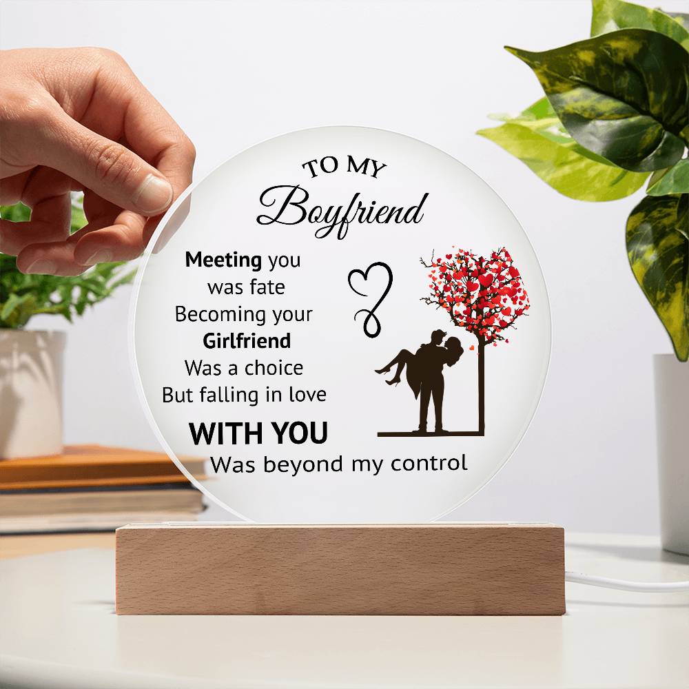 To My Boyfriend - Acrylic Circle Plaque