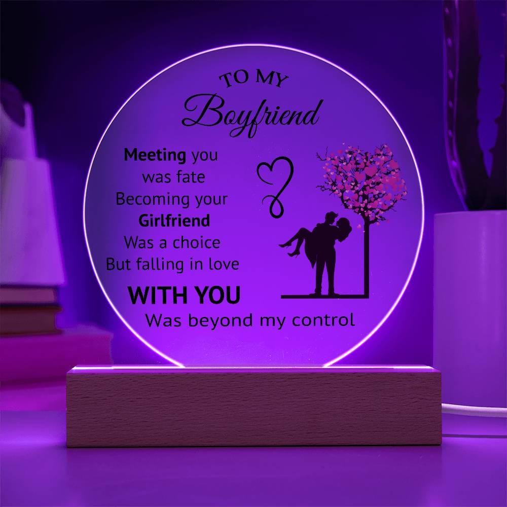 To My Boyfriend - Acrylic Circle Plaque