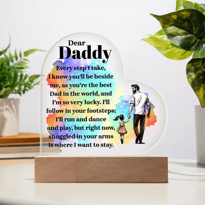 To My Daddy - Acrylic Heart Plaque