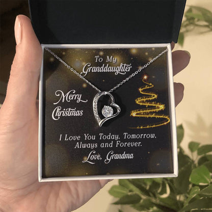 To My Granddaughter - Best Christmas Gift - Forever Love Necklace