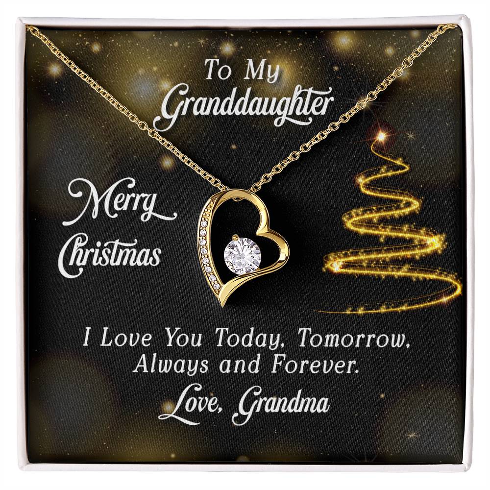 To My Granddaughter - Best Christmas Gift - Forever Love Necklace