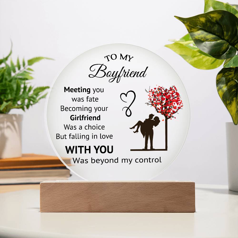 To My Boyfriend - Acrylic Circle Plaque