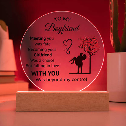 To My Boyfriend - Acrylic Circle Plaque