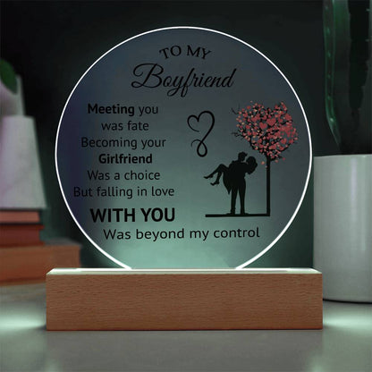 To My Boyfriend - Acrylic Circle Plaque