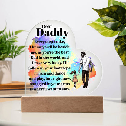 To My Daddy - Acrylic Heart Plaque