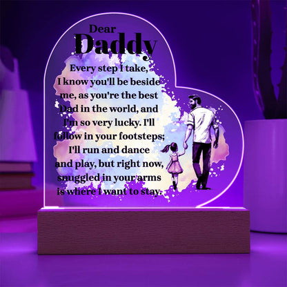 To My Daddy - Acrylic Heart Plaque