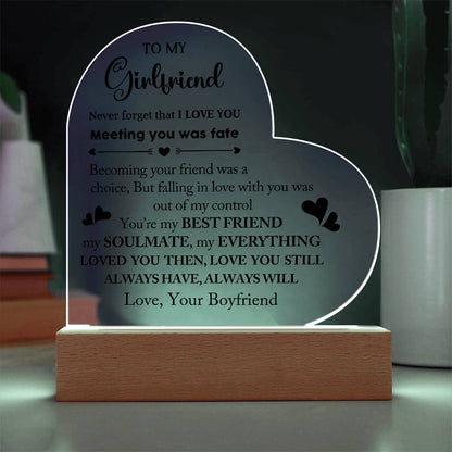 To My Girlfriend - Acrylic Heart Plaque