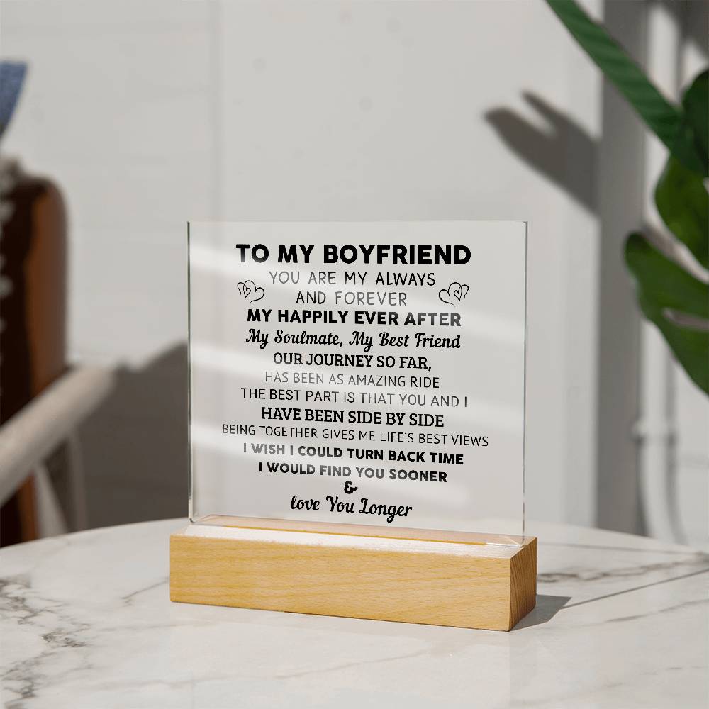 To My Boyfriend - Acrylic Square Plaque