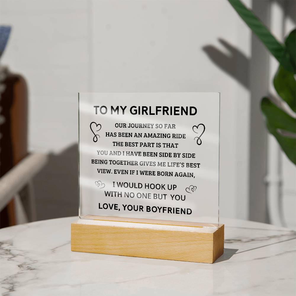 To My Girlfriend - Acrylic Square Plaque