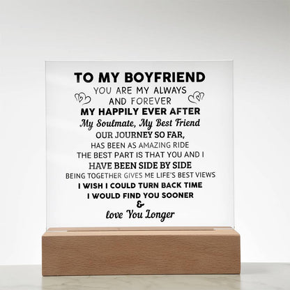 To My Boyfriend - Acrylic Square Plaque