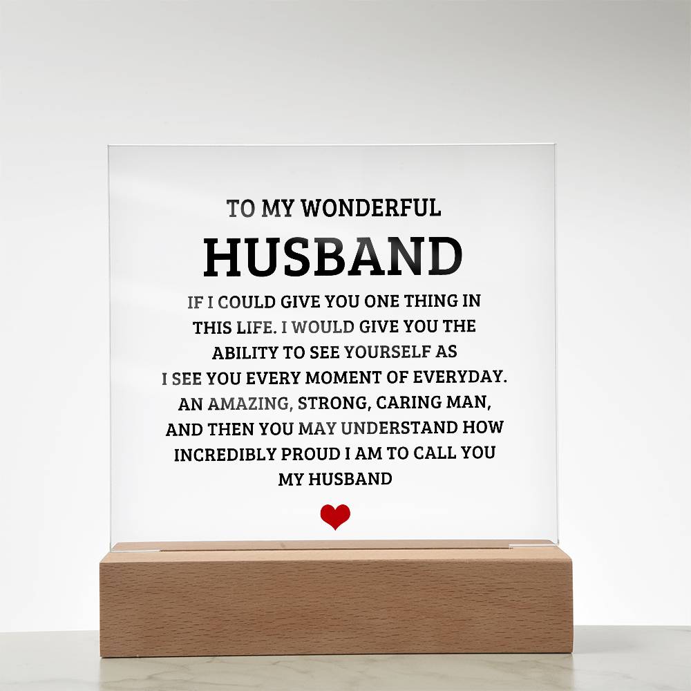 To My Wonderful Husband - Acrylic Square Plaque