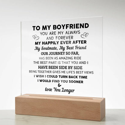 To My Boyfriend - Acrylic Square Plaque