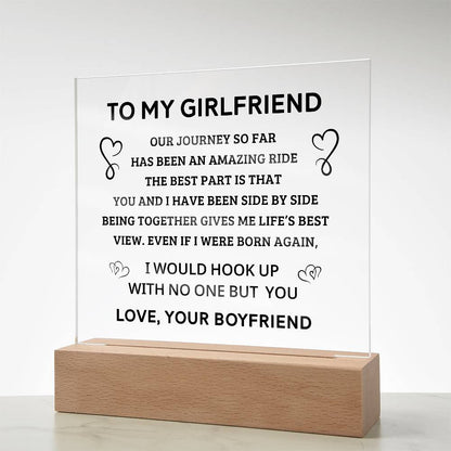 To My Girlfriend - Acrylic Square Plaque