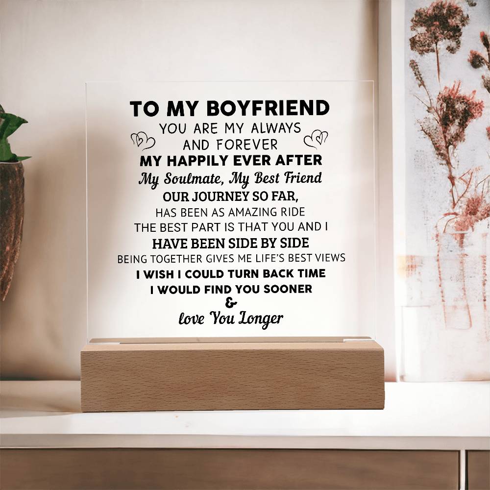 To My Boyfriend - Acrylic Square Plaque