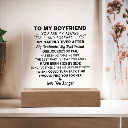 To My Boyfriend - Acrylic Square Plaque