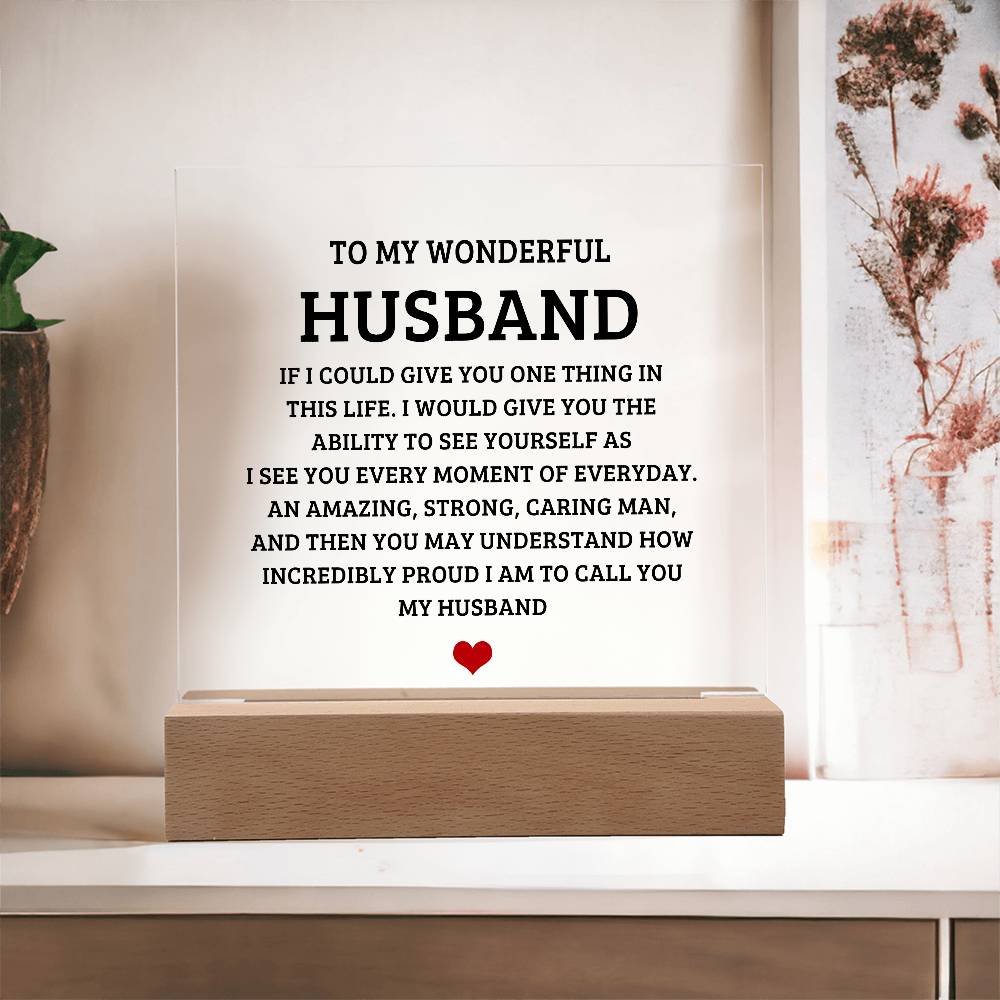 To My Wonderful Husband - Acrylic Square Plaque