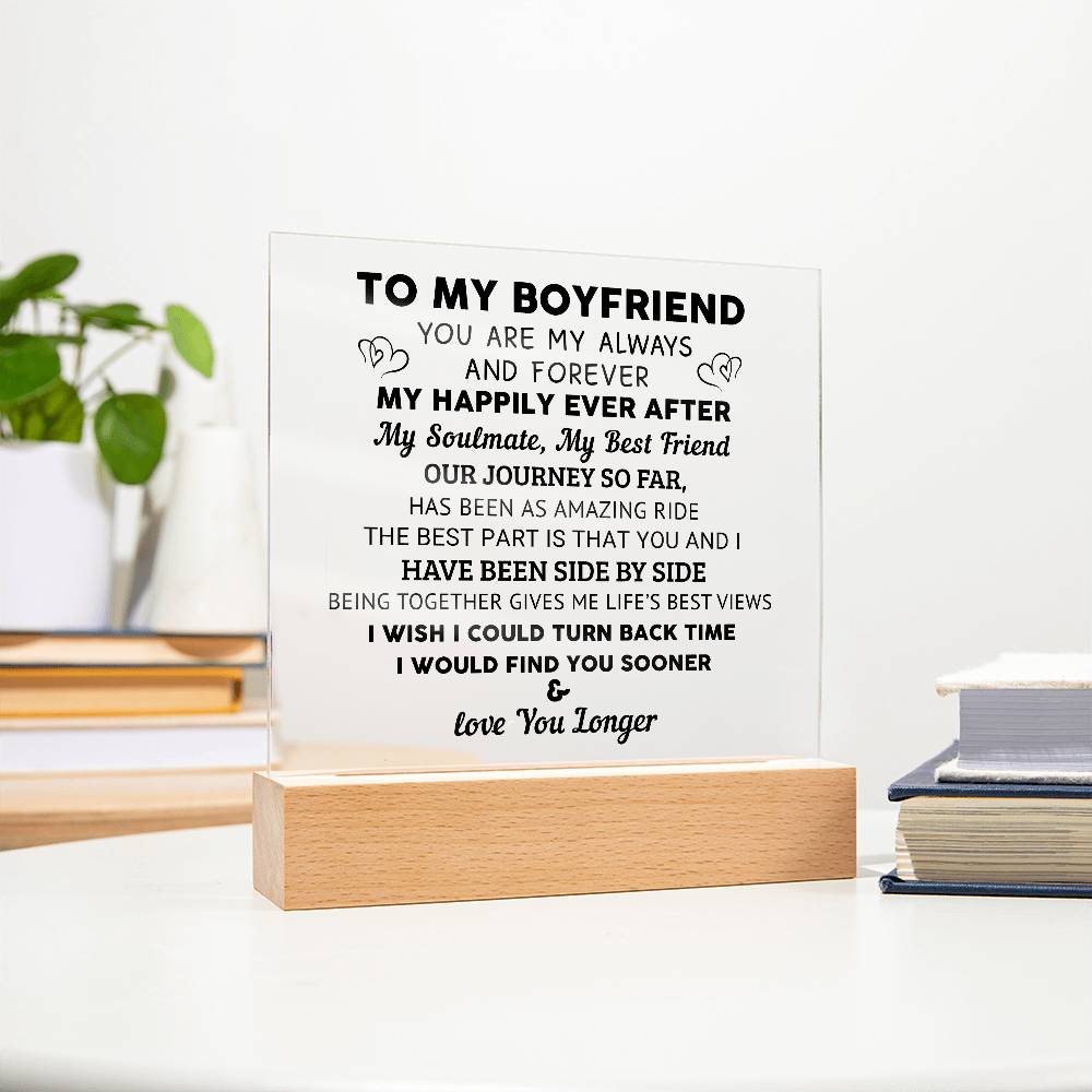 To My Boyfriend - Acrylic Square Plaque