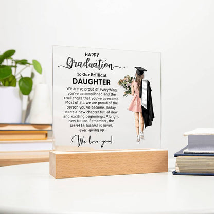 To Our Brilliant Daughter - Best Graduation Gift - Acrylic Square Plaque