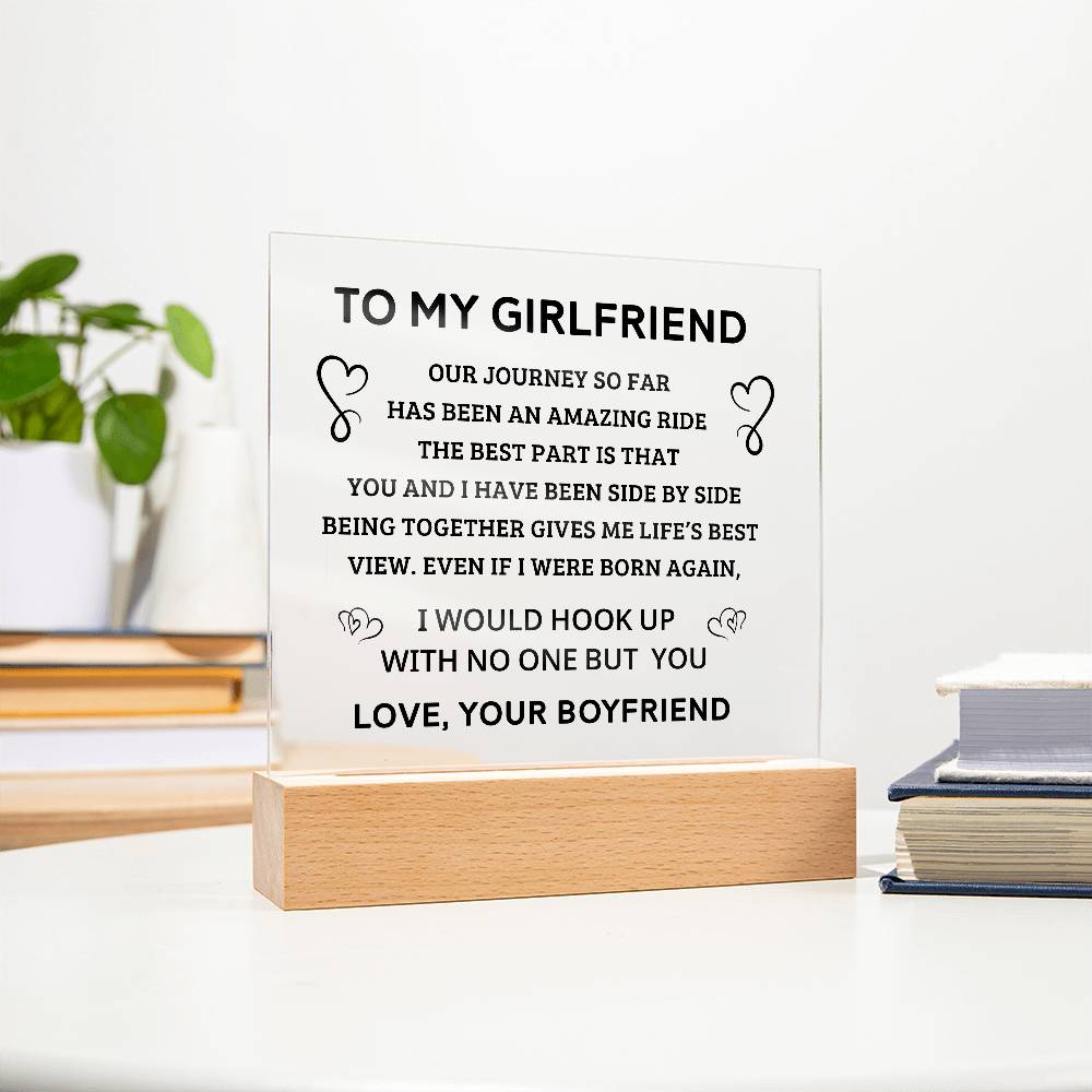 To My Girlfriend - Acrylic Square Plaque