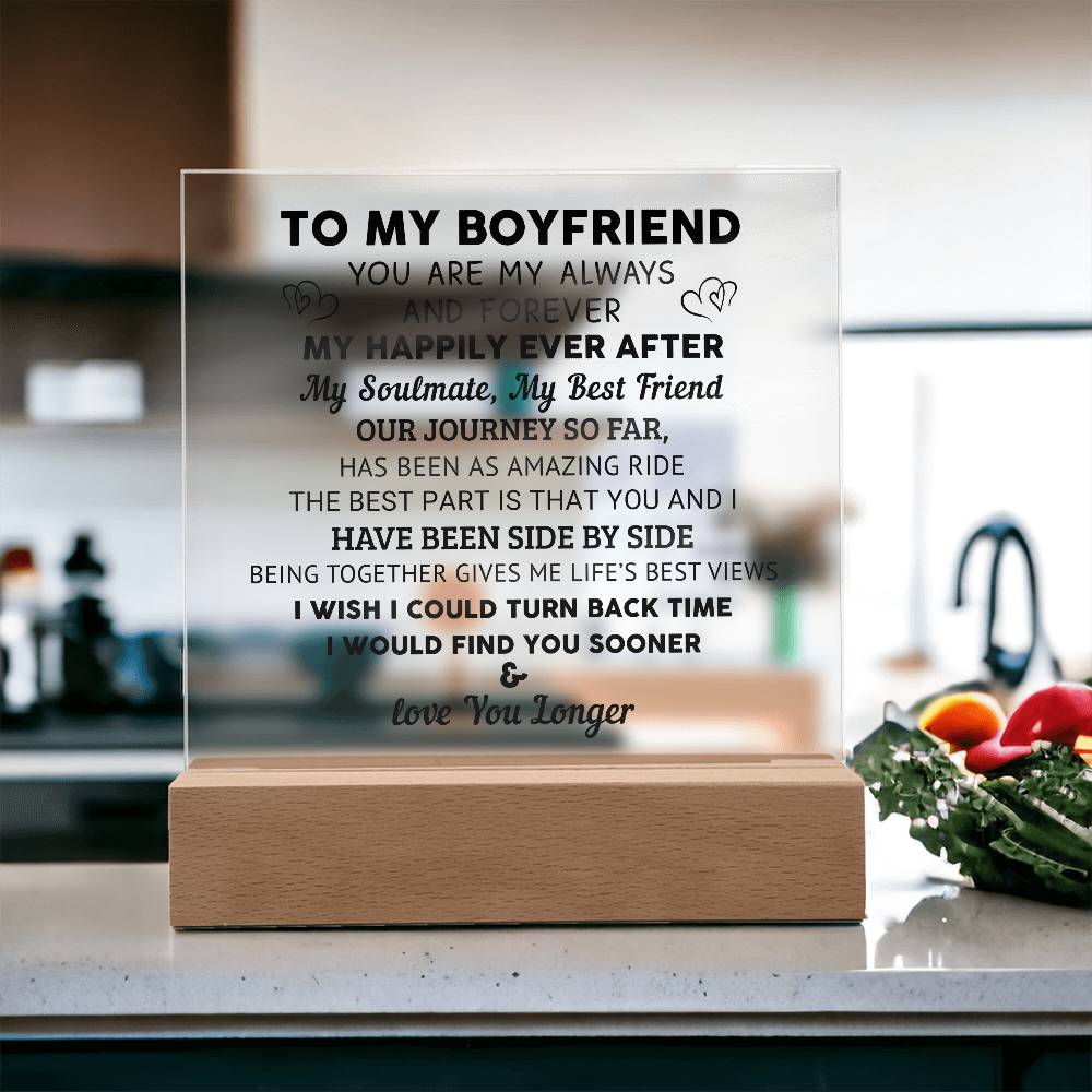 To My Boyfriend - Acrylic Square Plaque